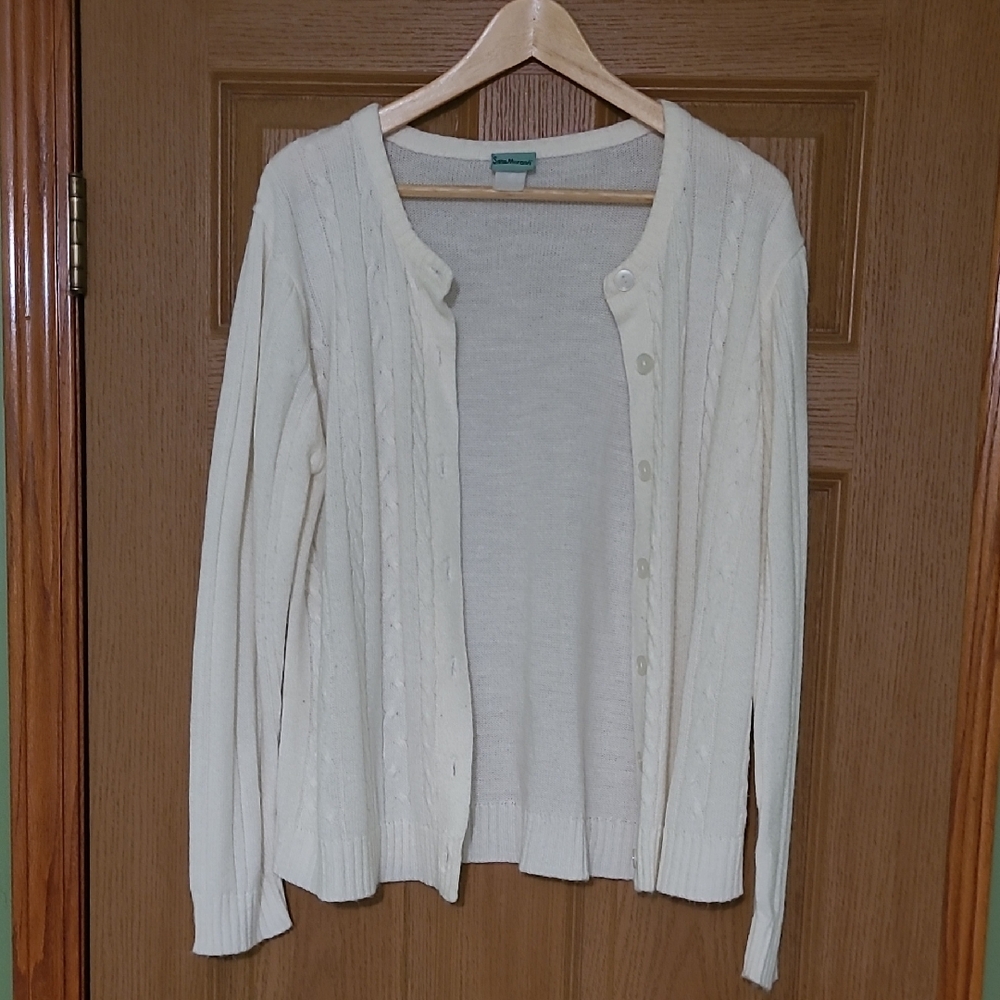 *5 for $10* VTG Sara Morgan Off-White Cardigan